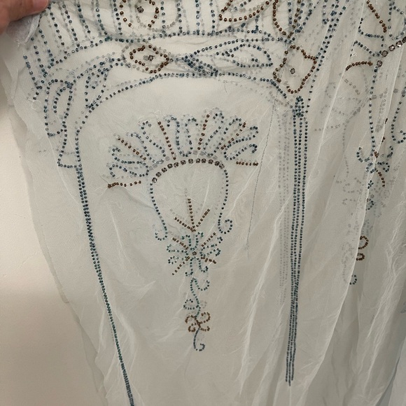 Free People Sheer Blue Embellished Dress Small - Picture 11 of 14